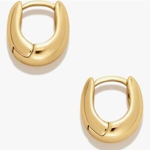 14K Yellow Gold Plated Teardrop Hoop 12mm NEW